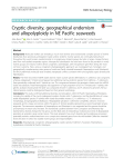 Cryptic diversity, geographical endemism and