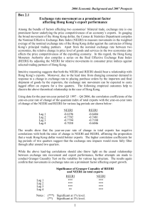 Exchange rate movement as a prominent factor affecting Hong