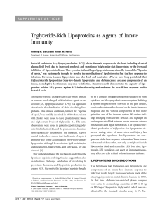 Triglyceride-Rich Lipoproteins as Agents of Innate Immunity