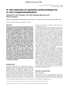 In vitro selection of restriction endonucleases by