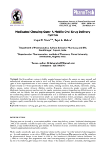 Medicated Chewing Gum- A Mobile Oral Drug Delivery System