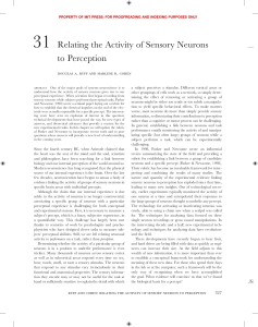 31 Relating the Activity of Sensory Neurons to Perception