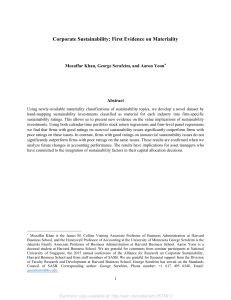 Corporate Sustainability: First Evidence on Materiality
