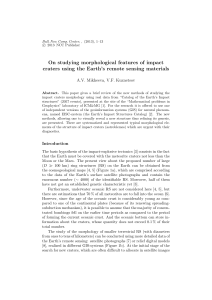 On studying morphological features of impact craters using the