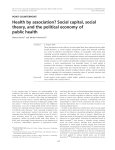 Social capital, social theory, and the political economy of public health