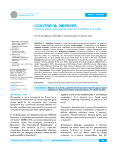 conversion disorder - Professional Medical Journal