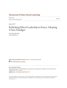 Rethinking Ethical Leadership in Kenya: Adopting A