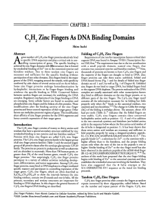 CH Zinc Fingers As DNA Binding Domains
