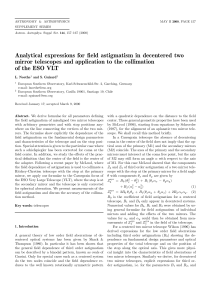 Analytical expressions for field astigmatism in decentered two mirror