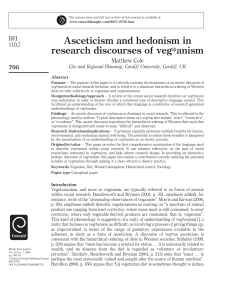 Asceticism and hedonism in research discourses of