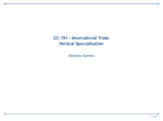 EC 791 - International Trade Vertical Specialization