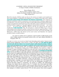 A Critique of studies of kibbutz stratification. Journal of