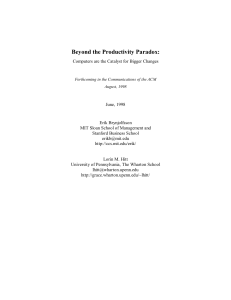 Beyond the Productivity Paradox - MIT Center for Digital Business