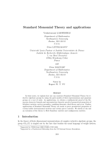 Standard Monomial Theory and applications