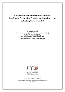 Comparison of Carbon Offset Standards for Climate Forestation