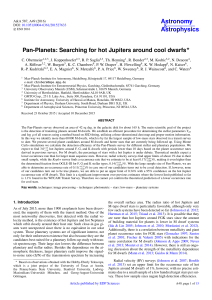 Pan-Planets: Searching for hot Jupiters around cool dwarfs⋆