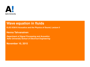 Wave equation in fluids