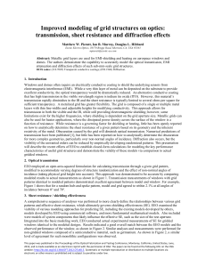 Improved modeling of grid structures on optics: transmission, sheet