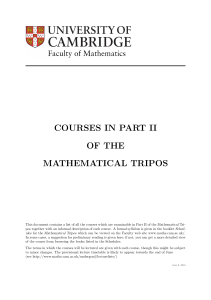 courses in part ii of the mathematical tripos