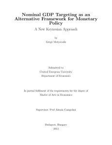 Nominal GDP Targeting as an Alternative Framework for Monetary