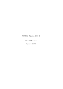 algebra part of MT2002 - MacTutor History of Mathematics