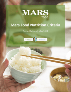 Mars Food Nutrition Criteria