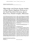 Mineralogic and Oxygen Isotopic Studies of Open