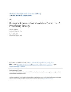 Biological Control of Aleutian Island Arctic Fox