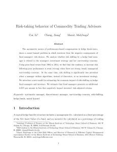 Risk-taking behavior of Commodity Trading Advisors