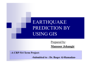 earthquake prediction by using gis