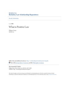 What is Positive Law - Berkeley Law Scholarship Repository
