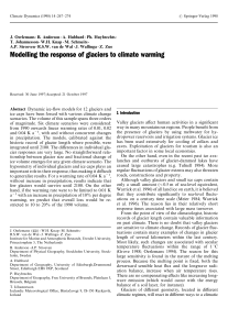 Modelling the response of glaciers to climate warming