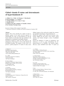 Global vitamin D status and determinants of