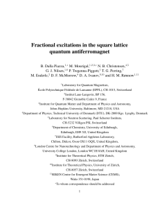 Fractional excitations in the square lattice quantum antiferromagnet