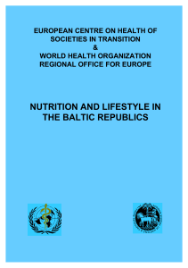 Nutrition and lifestyle in the Baltic republics - WHO/Europe