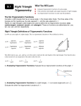 9.1 Right Triangle Trigonometry ight Triangle rigonometry
