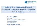 Center for Drug Evaluation and Research Professional Affairs and
