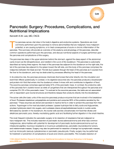 Pancreatic Surgery: Procedures, Complications