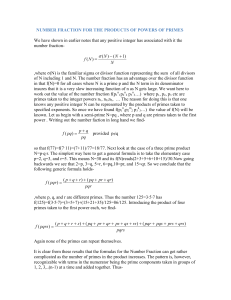 NUMBER FRACTION FOR THE PRODUCTS OF POWERS OF