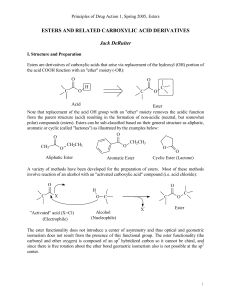esters and related carboxylic acid derivatives