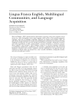 Lingua Franca English, Multilingual Communities, and Language