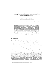 Leakage Power Analysis and Comparison of Deep Submicron Logic