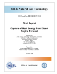 Capture of Heat Energy from Diesel Engine Exhaust