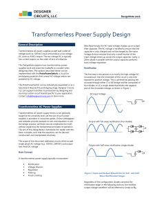 Transformerless Power Supply Design