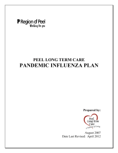 LONG TERM CARE - Pandemic Plan