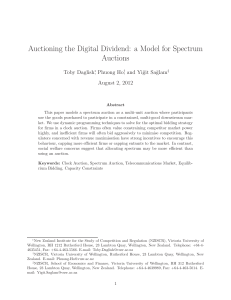 Auctioning the Digital Dividend: a Model for Spectrum Auctions