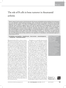 The role of B cells in bone turnover in rheumatoid arthritis