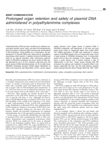 Prolonged organ retention and safety of plasmid DNA