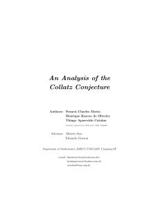 An Analysis of the Collatz Conjecture
