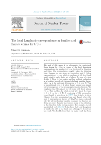 The local Langlands correspondence in families and Ihara`s lemma